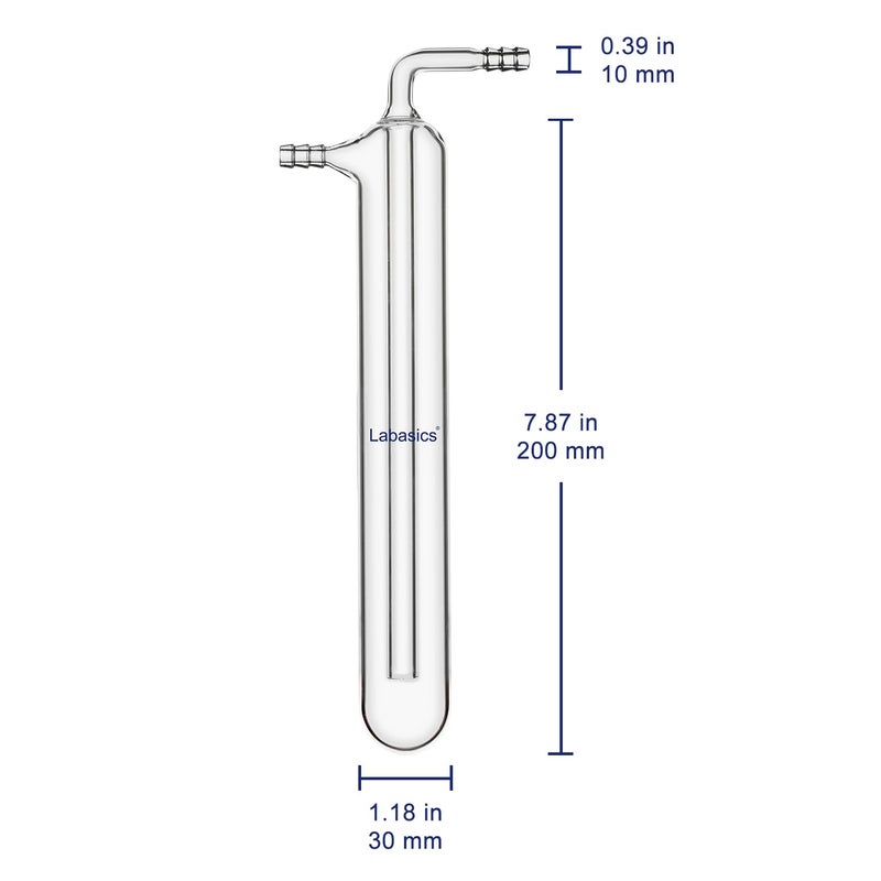 Labasics Glass Vacuum Cold Trap, One-Piece Borosilicate Glass Vacuum Trap with Hose Connection for Lab Use, 10mm Serrated Hose, 200mm Length - Image 4